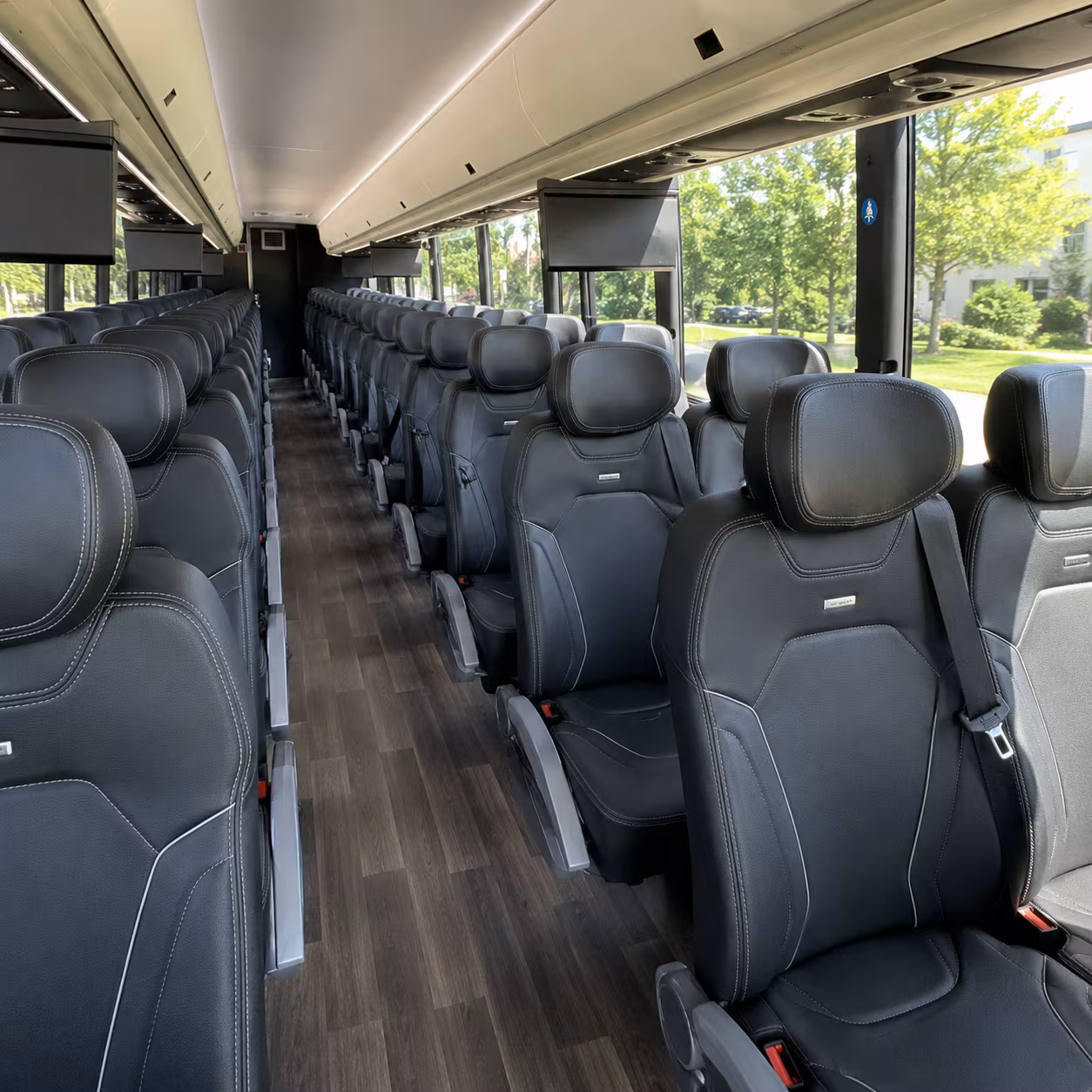 apex 56 passenger charter bus inside