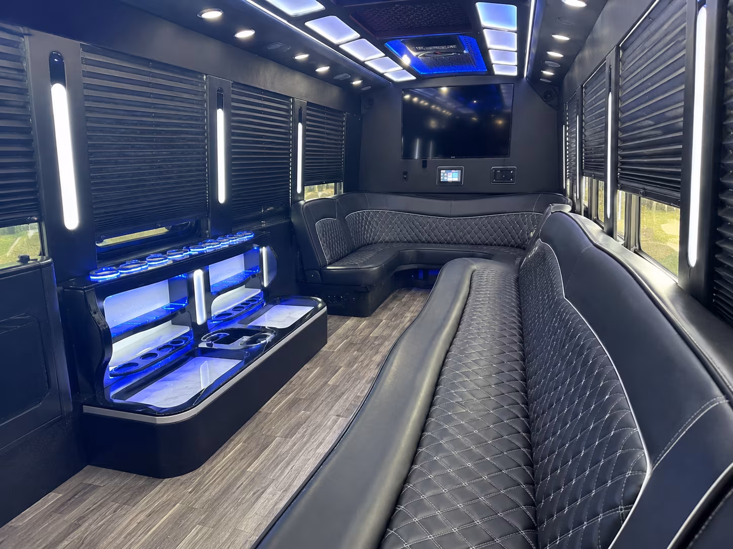 party buses for apex bridal parties and wedding day groups